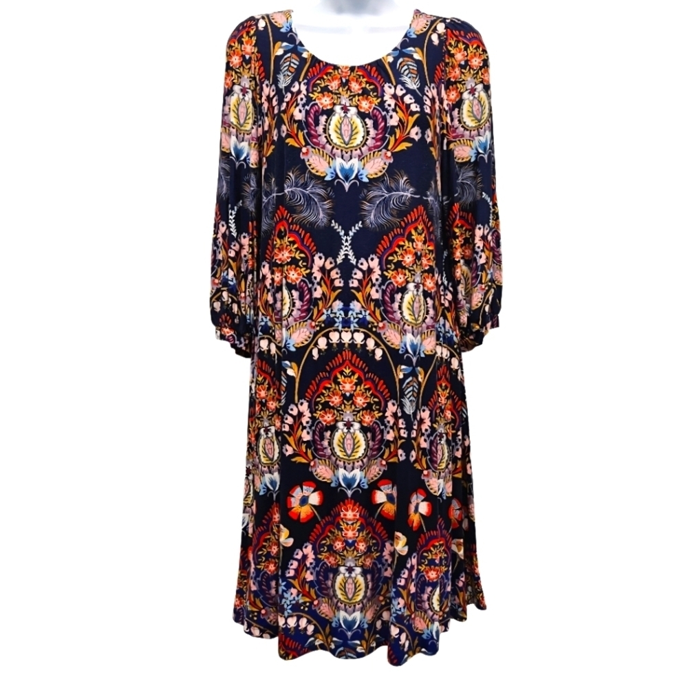 0106 Anthropologie Maeve Sawyer Balloon Sleeve  Colorful Floral Dress XS